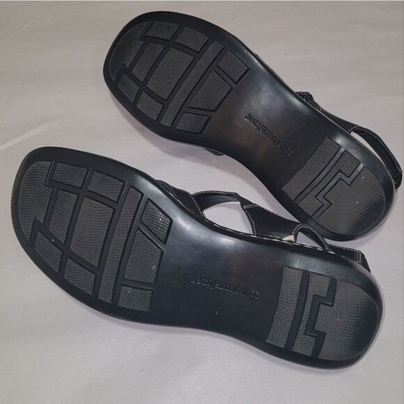 Naturalizer Craft Black Leather Strappy Comfort Sandals w Thick Stitching Sz 9.5 - Picture 10 of 16